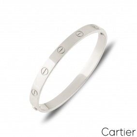 Cartier White Gold Plain Love Bracelet Size 18 B6035418 Cartier White Gold Plain Love Bracelet Size 18 B6035418